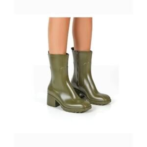 Jeffrey Campbell Pluis Green Rain Boots Size: 38